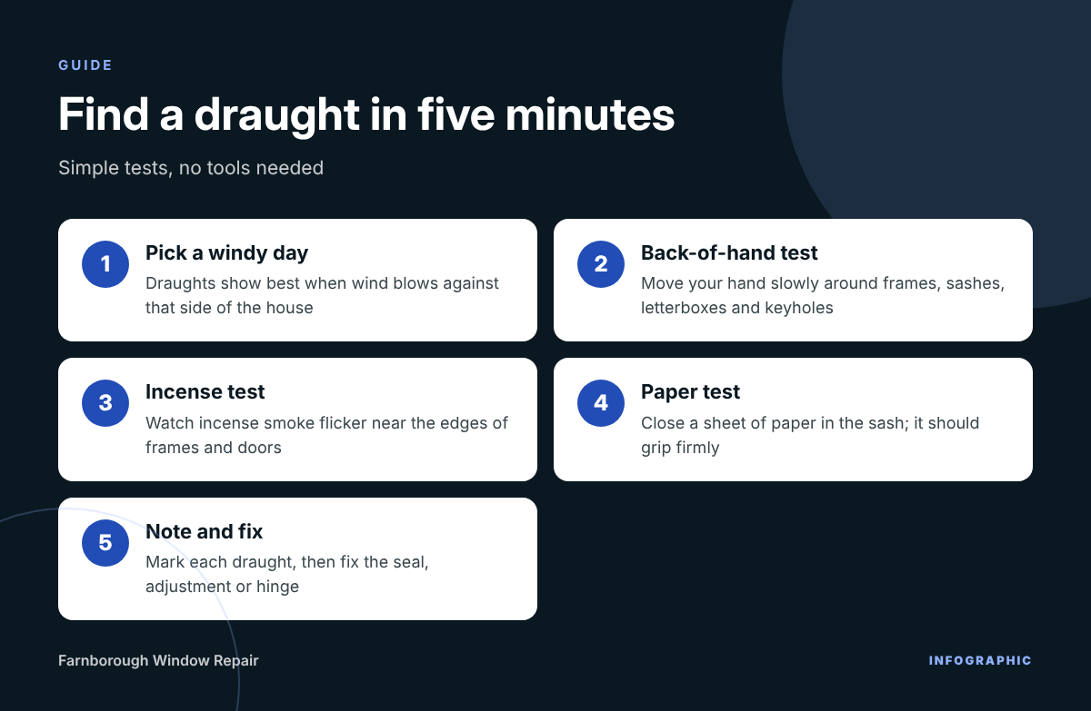 Find a draught in five minutes – infographic